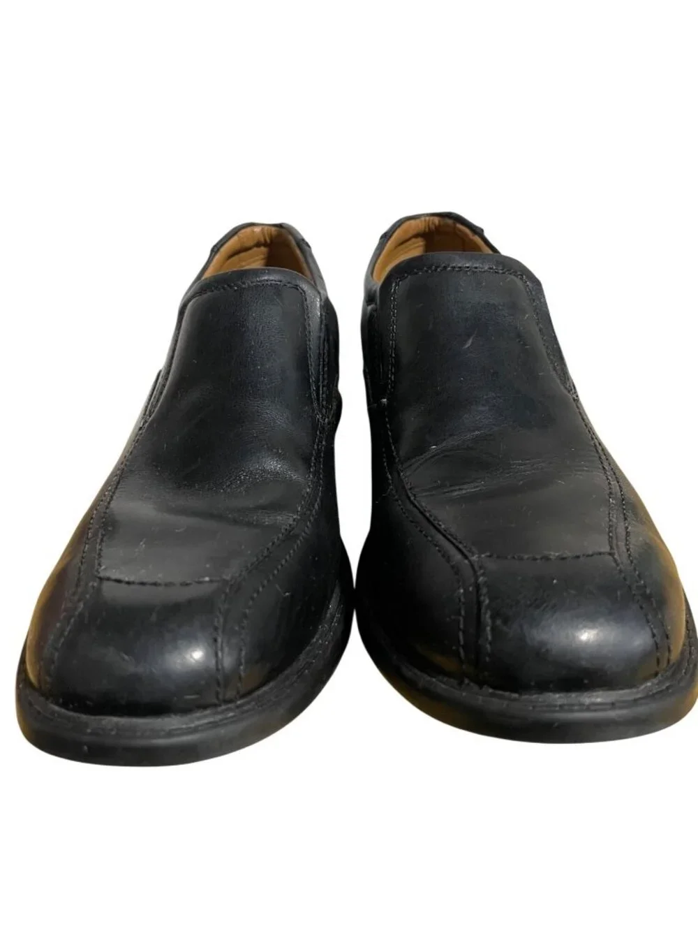 Clarks Mens Escalade Step Loafer Size 10.5 M Black Leather READ DESCRIPTION